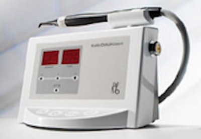 KaVo's Diagnodent uses a red diode laser to measure the amount of fluorescing bacteria in a suspect area.