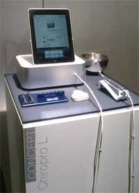 An iPad controls the ChiroPro motor from Bien-Air.