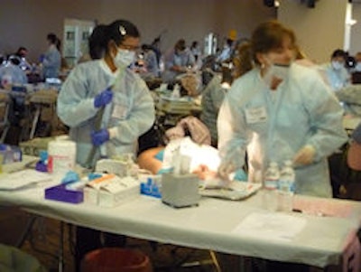 On April 9, 65 dentists, 65 assistants, and 25 hygienists volunteered for busy 12-hour shifts to treat roughly 800 patients.