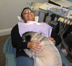 'He really calms me -- the love and the warmth in my lap,' patient Patricia Urbano said.