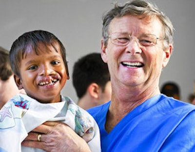 Dr. Magee with a young patient. Operation Smile encourages volunteerism, but also works to establish self-sufficiency in their host countries.