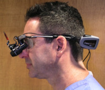Orascoptic Freedom surgical loupes have an attached cordless LED light.