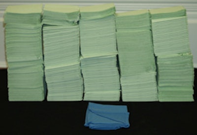 Reusable cotton towels also can reduce consumption of dental products.