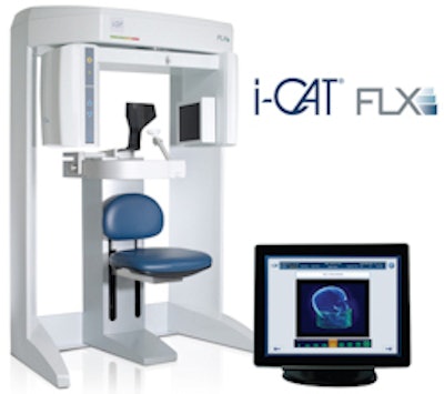 The new i-CAT FLX features QuickScan+, a new protocol that gives users the option to choose a lower dose and reduce scan times. Image courtesy of Imaging Sciences International.