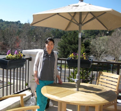 Dr. Hoang on her 'family-friendly' deck.