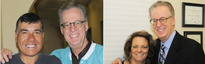 Dr. Lawrence Wallace (right) with patients who were recently fitted with Larell one-hour dentures. Image courtesy of Dr. Wallace.