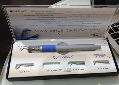 Kerr is demonstrating the new Compothixo composite placement instrument at the show.