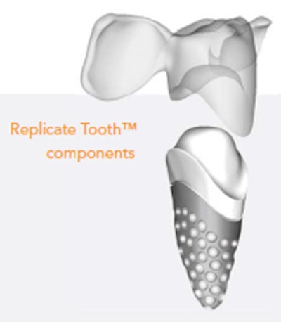 The Replicate system creates a fully customized replacement for a natural tooth placed immediately after extraction; it is designed with general dentists in mind. All images courtesy of Natural Dental Implants.