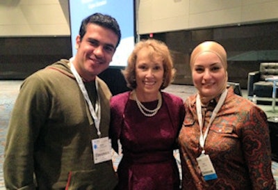Haider Al Mohamadaway, DDS (left), and Arwa Alwehaib, DMD (right), were in attendance at the supersession hosted by Linda Niessen, DMD, MPH (center). Both are Iraqi expats who were practicing dentists in their home country. Both are residents who are studying to become licensed dentists in the U.S.
