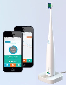 The Kolibree smart toothbrush and mobile app analyzes a user's brushing habits and displays the information on the user's smartphone. Image courtesy of Kolibree.