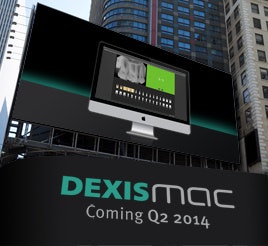 A billboard promotes Dexis' expansion of its Imaging Suite to support Apple hardware and operating systems. Image courtesy of DEXIS.
