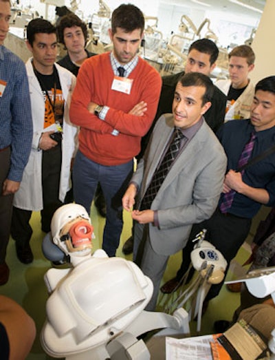 In the new preclinical Simulation Laboratory, first-year dental students learn hand skills, explore materials, and practice basic procedures. The school has partnered with KaVo Kerr Group to develop a custom-designed manikin.