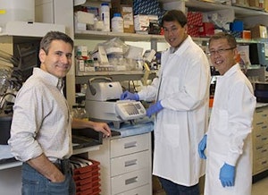 Eduardo Méndez, MD (left); Michael Kao; and Chang Xu, PhD, are part of the research team that discovered a potential new drug target for difficult-to-treat head and neck cancers. All images by Bo Jungmayer/Fred Hutch News Service.