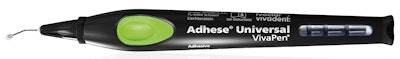 Adhese Universal, a single-component, light-cured universal adhesive for direct and indirect bonding procedures. Image courtesy of Ivoclar Vivadent.