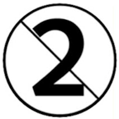 The universal symbol for a single-use item.