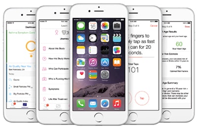 Apple introduced ResearchKit, an open-source framework for researchers to design apps, at its March 2015 Special Event. Image courtesy of Apple.
