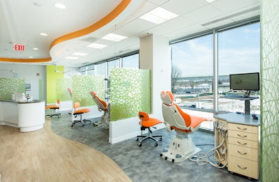 The needs of a multispecialty practice can be addressed by a layout that offers dedicated areas for different specialties.