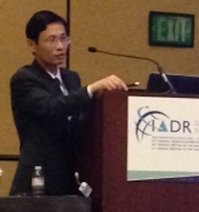 Huakun Xu, PhD, from the University of Maryland presents at IADR 2017.