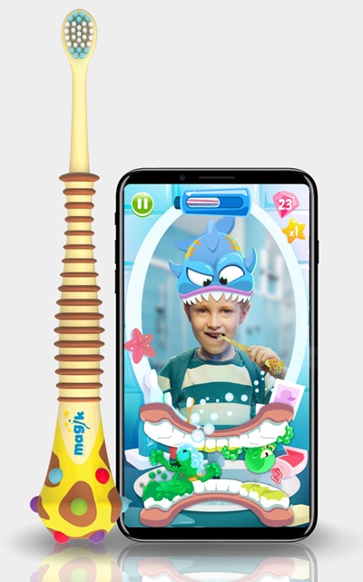 The Kolibree Magik toothbrush and app. Image courtesy of Kolibree.