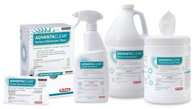 The AdvantaClear surface disinfectant. Image courtesy of Hu-Friedy.