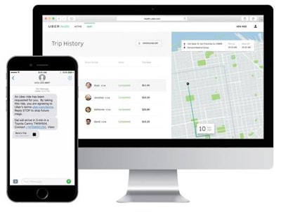 Uber Health allows healthcare staff to schedule rides for patients. Image courtesy of Uber.