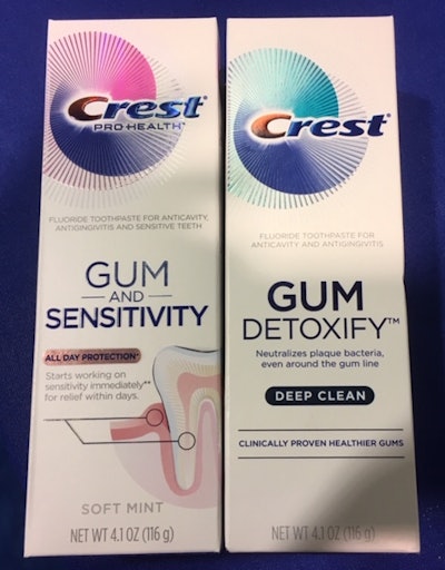 Crest highlighted its Gum and Sensitivity and Gum Detoxify toothpastes.
