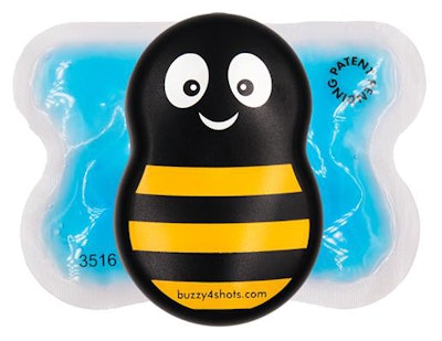 Buzzy has a vibrating base and cold wings. Image courtesy of PainCareLabs.