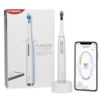 The Colgate Plaqless Pro smart electric toothbrush. Image courtesy of Colgate.