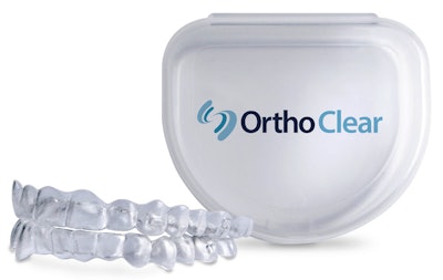 The OrthoClear orthodontic aligners. Image courtesy of DenMat.