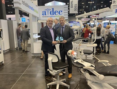 Accepting the award was Marv Nelson, A-dec's chief operating officer.