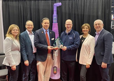 Accepting the award was (from left to right) Laura Dawson, Premier Dental's vice president of sales; Chris Helle, Premier Dental's chief marketing officer; Larry Pijanowski, Premier Dental's product manager; Jason Goodchild, DMD, Premier Dental's vice president of clinical affairs; and Vicky Nemzer, Premier Dental's vice president of new product development.