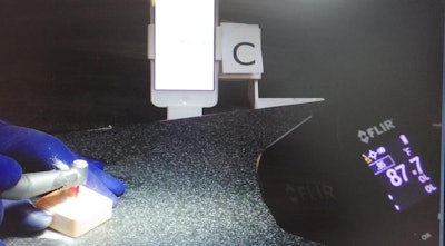 Thermometer showing temperature