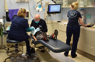 A child receives dental care at Virginia Commonwealth University's pediatric dentistry department, one of 72 nonprofit members of America's ToothFairy's dental resource program.