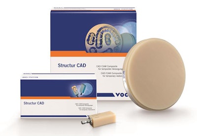 Structur CAD, Voco's composite CAD/CAM blocks and discs. Image courtesy of Voco.