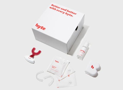 Byte provides a clear aligner system supported by a network of dentists and orthodontists who oversee treatment plans. Image courtesy of Byte.