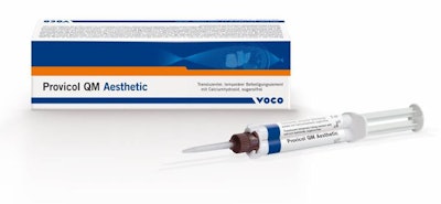Voco's Provicol QM Aesthetic is a zinc oxide-based transparent noneugenol temporary cement. Image courtesy of Voco.