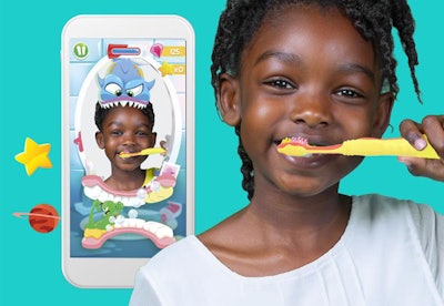 The Hum Kids app from Colgate uses augmented reality to get kids excited about brushing. Image courtesy of Colgate.