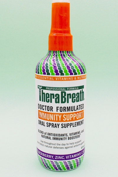 Immunity Support oral spray supplement. Image courtesy of TheraBreath.
