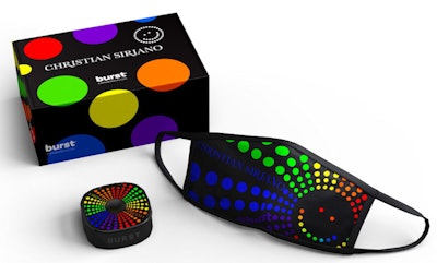 Limited edition Burst x Christian Siriano expanding floss and face mask. Image courtesy of Burst Oral Care.