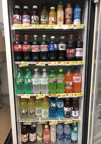 An image of a UNC minimart during a trial evaluating graphic health warnings for sugary drinks. Image courtesy of Hall et al. Licensed under CC BY 4.0.