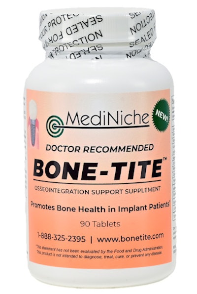 Bone-Tite dietary supplement. Image courtesy of MediNiche.