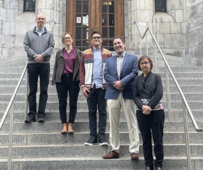 The international team behind the new research. From left to right: Marc Parisien, Audrey Grant, Lucas Lima, Jeffery Mogil, and Luda Diatchenko. Image courtesy of NIDCR and Diatchenko.