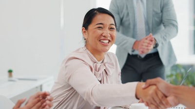 Woman Handshake Applause