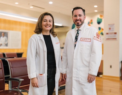 Dr. Marisol Tellez Merchan (left) and psychologist Eugene Dunne (right) of Temple University’s Maurice H. Kornberg School of Dentistry, where they are studying the impact of cognitive behavioral intervention on dental anxiety.