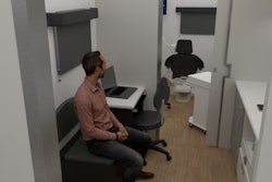 A design rendering of a possible configuration of a Benco Dental mobile dental coach.