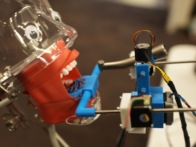 The robot prototype that students at the University of South Dakota School of Mines and Technology developed with a dentist.