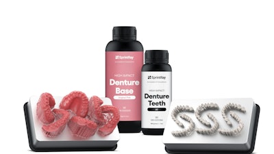 The SprintRay high-impact denture resins.