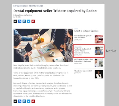 Native Example Within Content