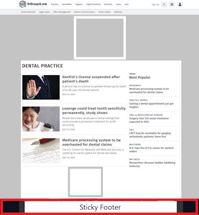 Sticky Footer Example Specs