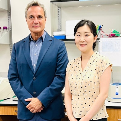 Rodrigo Lacruz, PhD (left), and Ga-Yeon Son, PhD (right). Son is a postdoctoral fellow at the NYU College of Dentistry and the study’s first author. Image courtesy of NYU.